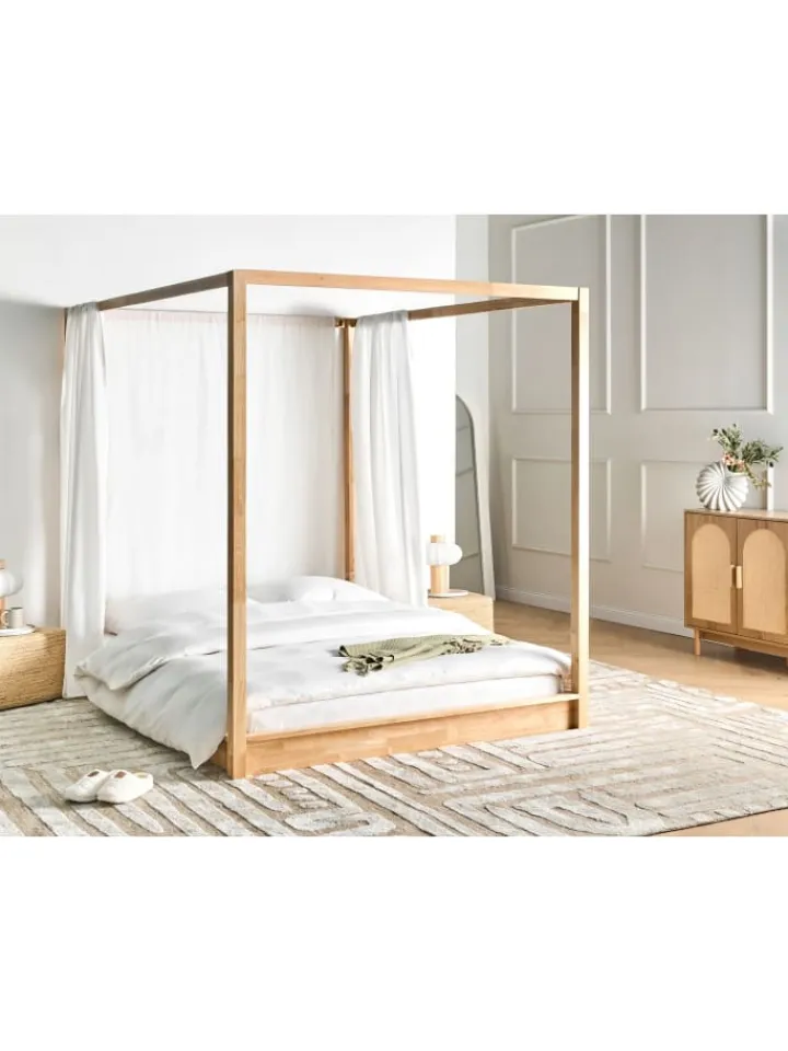 Beliani Betten & Matratzen<Doppelbett HERLIERE in Braun - (W) 172 x (H) 195 x (L) 212 cm