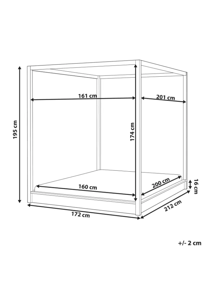 Beliani Betten & Matratzen<Doppelbett HERLIERE in Braun - (W) 172 x (H) 195 x (L) 212 cm