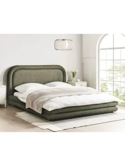 Beliani Betten & Matratzen<Doppelbett LAVARDENS in Grün/Schwarz - (W) 181 x (H) 107 x (L) 222 cm