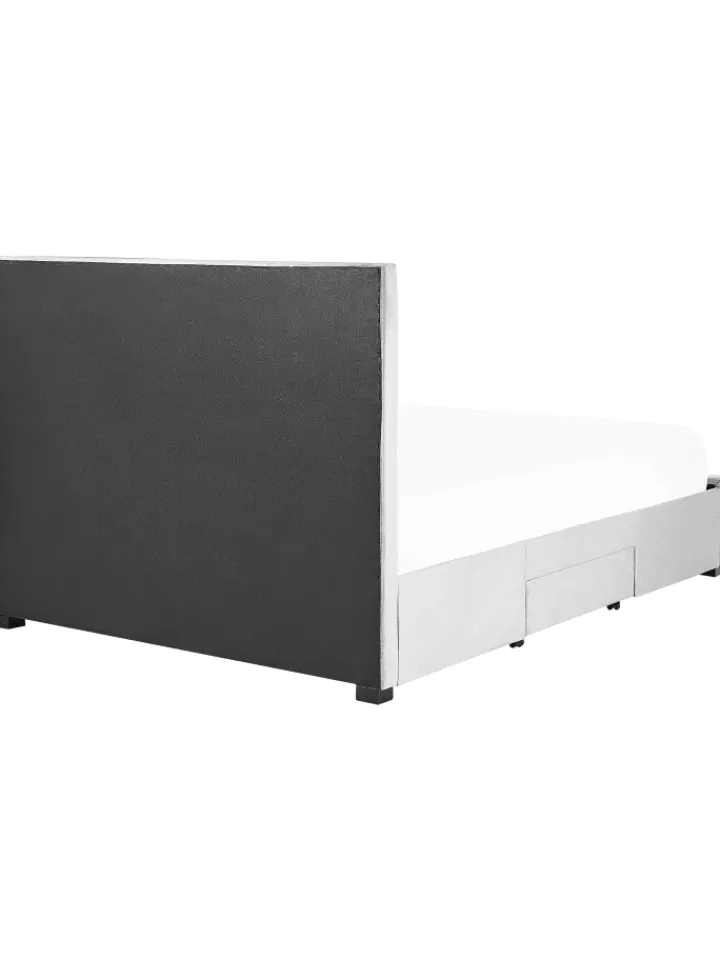 Beliani Betten & Matratzen<Doppelbett LIEVIN in Grau - (W) 165 x (H) 122 x (L) 217 cm