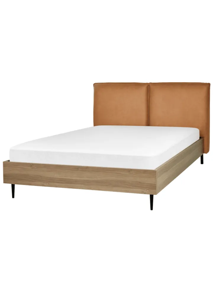 Beliani Betten & Matratzen<Doppelbett LIMANTON in Braun/Schwarz - (W) 161 x (H) 118 x (L) 215 cm
