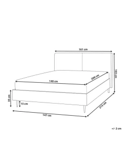 Beliani Betten & Matratzen<Doppelbett LIMANTON in Braun/Schwarz - (W) 161 x (H) 118 x (L) 215 cm