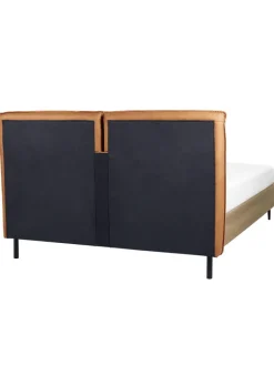 Beliani Betten & Matratzen<Doppelbett LIMANTON in Braun/Schwarz - (W) 161 x (H) 118 x (L) 215 cm