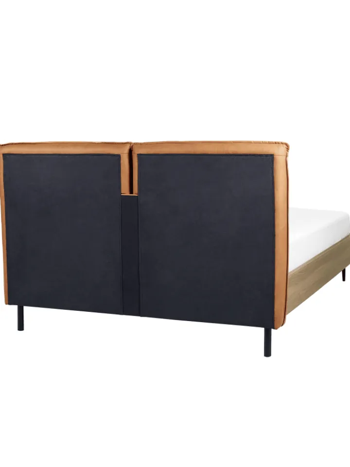 Beliani Betten & Matratzen<Doppelbett LIMANTON in Braun/Schwarz - (W) 161 x (H) 118 x (L) 215 cm