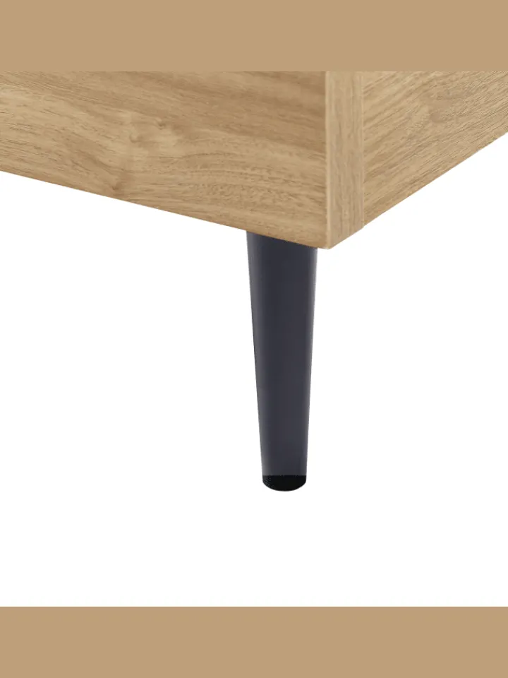 Beliani Betten & Matratzen<Doppelbett LIMANTON in Braun/Schwarz - (W) 161 x (H) 118 x (L) 215 cm