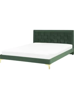 Beliani Betten & Matratzen<Doppelbett LIMOUX in Grün - (W) 167 x (H) 97 x (L) 213 cm