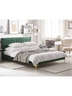 Beliani Betten & Matratzen<Doppelbett LIMOUX in Grün - (W) 167 x (H) 97 x (L) 213 cm