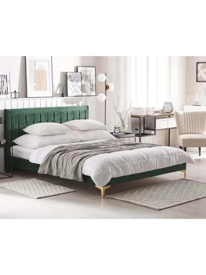 Beliani Betten & Matratzen<Doppelbett LIMOUX in Grün - (W) 167 x (H) 97 x (L) 213 cm