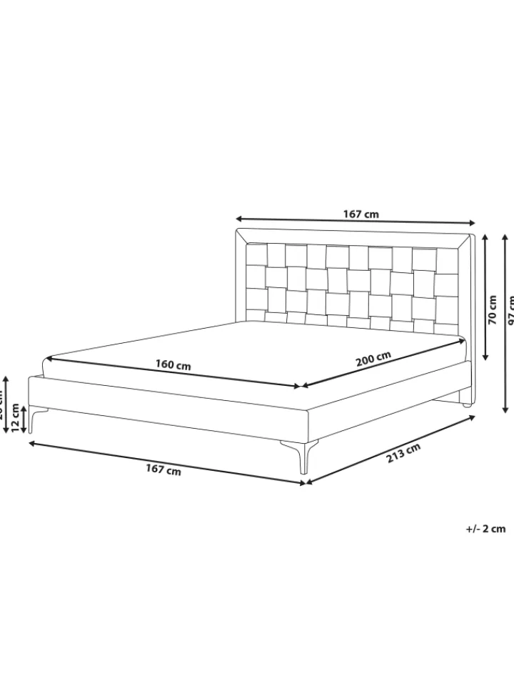 Beliani Betten & Matratzen<Doppelbett LIMOUX in Grün - (W) 167 x (H) 97 x (L) 213 cm