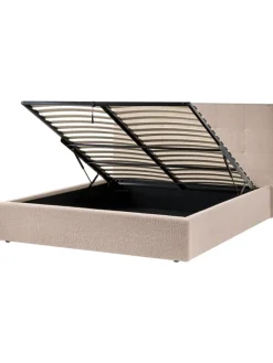 Beliani Betten & Matratzen<Doppelbett LORIENT in Beige - (W) 177 x (H) 112 x (L) 216 cm