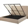 Beliani Betten & Matratzen<Doppelbett LUBBON in Beige/Silber - (W) 210 x (H) 144 x (L) 217 cm