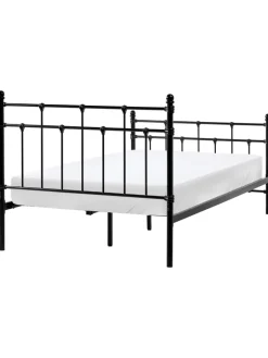 Beliani Betten & Matratzen<Doppelbett LYNX in Schwarz - (W) 121 x (H) 110 x (L) 209 cm