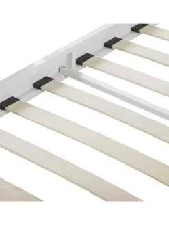 Beliani Betten & Matratzen<Doppelbett MAURS in Weiß/Braun - (W) 167 x (H) 100 x (L) 209 cm