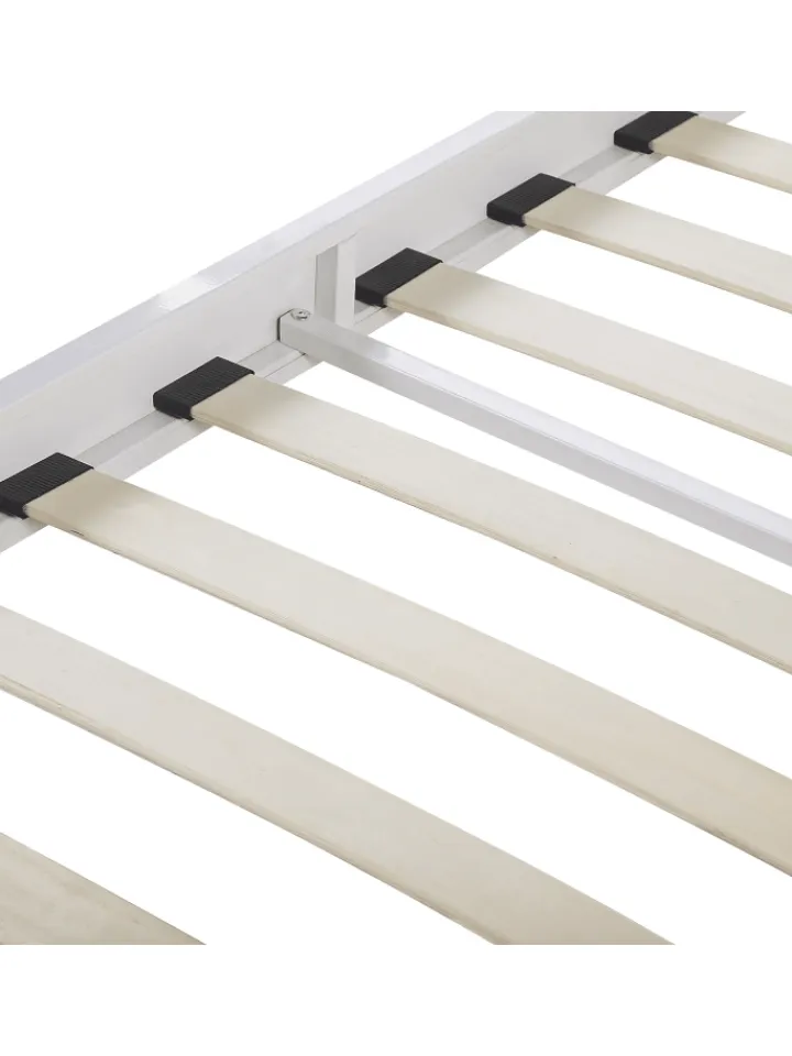 Beliani Betten & Matratzen<Doppelbett MAURS in Weiß/Braun - (W) 167 x (H) 100 x (L) 209 cm