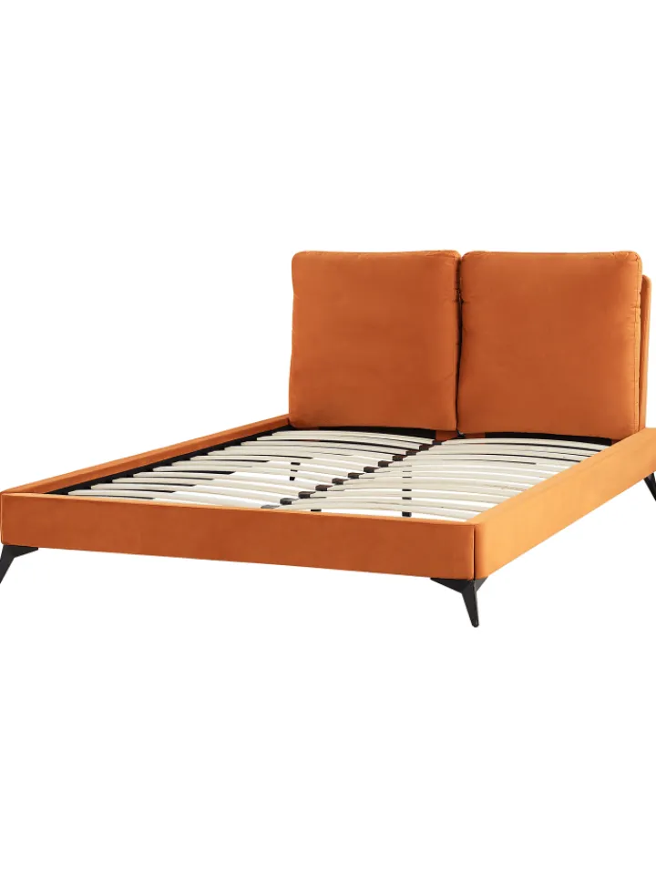 Beliani Betten & Matratzen<Doppelbett MELLE in Orange/Schwarz - (W) 156 x (H) 95 x (L) 233 cm