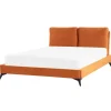 Beliani Betten & Matratzen<Doppelbett MELLE in Orange/Schwarz - (W) 176 x (H) 95 x (L) 233 cm