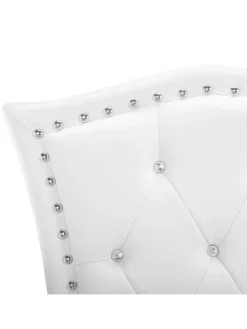 Beliani Betten & Matratzen<Doppelbett METZ in Weiß/Silber - (W) 185 x (H) 92 x (L) 214 cm