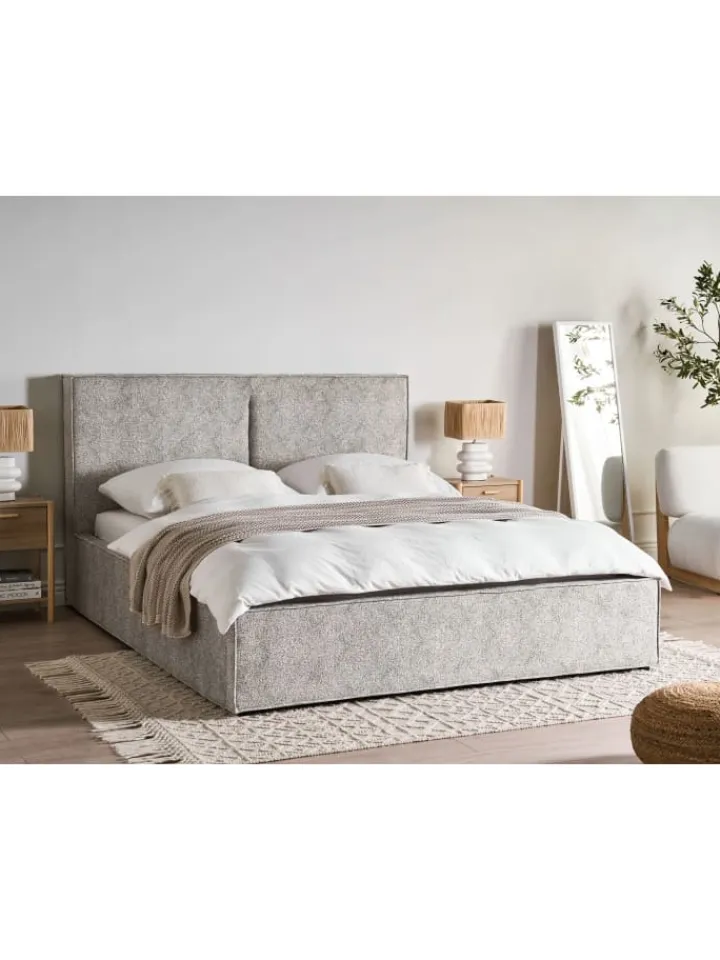 Beliani Betten & Matratzen<Doppelbett MOISSAC in Schwarz/Weiß - (W) 177 x (H) 108 x (L) 224 cm