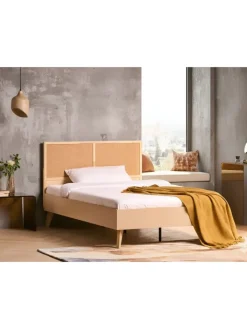 Beliani Betten & Matratzen<Doppelbett MONPAZIER in Braun - (W) 125 x (H) 99 x (L) 208 cm