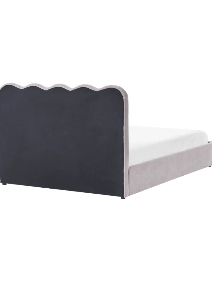Beliani Betten & Matratzen<Doppelbett NANTERRE in Beige/Grau - (W) 147 x (H) 104 x (L) 215 cm