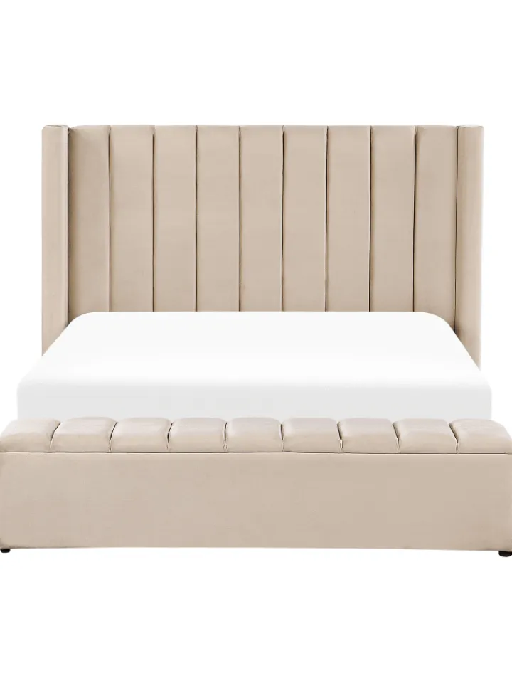 Beliani Betten & Matratzen<Doppelbett NOYERS in Beige - (W) 190 x (H) 132 x (L) 247 cm