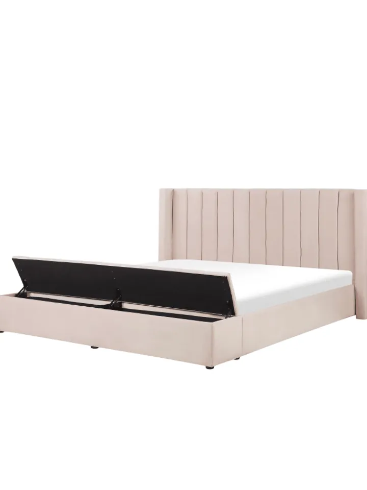 Beliani Betten & Matratzen<Doppelbett NOYERS in Rosa - (W) 210 x (H) 132 x (L) 247 cm