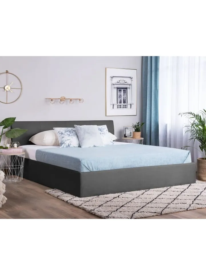 Beliani Betten & Matratzen<Doppelbett ORBEY in Grau - (W) 197 x (H) 88 x (L) 212 cm