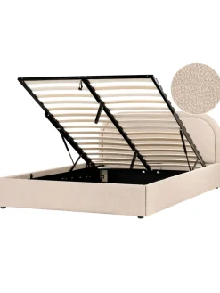 Beliani Betten & Matratzen<Doppelbett QUILLIEN in Beige - (W) 172 x (H) 91 x (L) 217 cm