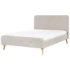 Beliani Betten & Matratzen<Doppelbett RENNES in Beige/Braun - (W) 151 x (H) 107 x (L) 216 cm