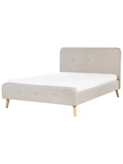 Beliani Betten & Matratzen<Doppelbett RENNES in Beige/Braun - (W) 151 x (H) 107 x (L) 216 cm