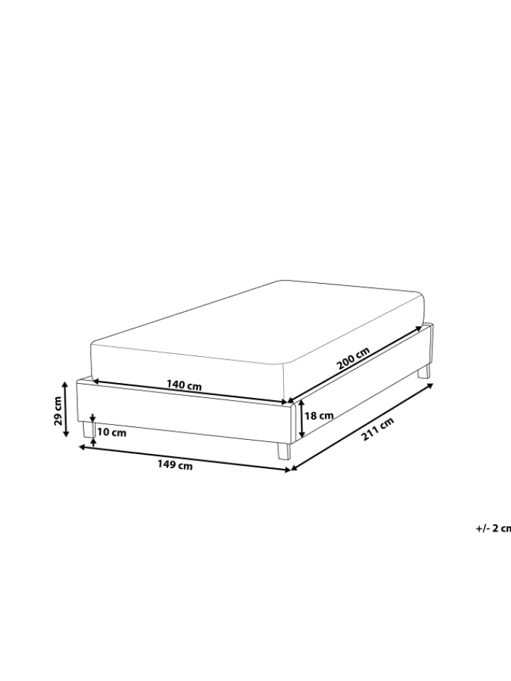 Beliani Betten & Matratzen<Doppelbett ROANNE in Beige/Braun - (W) 149 x (H) 29 x (L) 211 cm