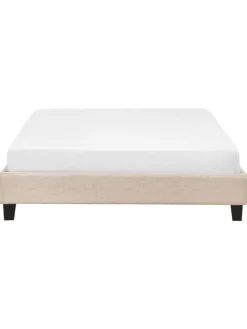 Beliani Betten & Matratzen<Doppelbett ROANNE in Beige/Braun - (W) 149 x (H) 29 x (L) 211 cm