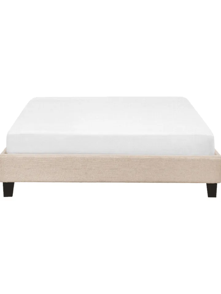 Beliani Betten & Matratzen<Doppelbett ROANNE in Beige/Braun - (W) 149 x (H) 29 x (L) 211 cm