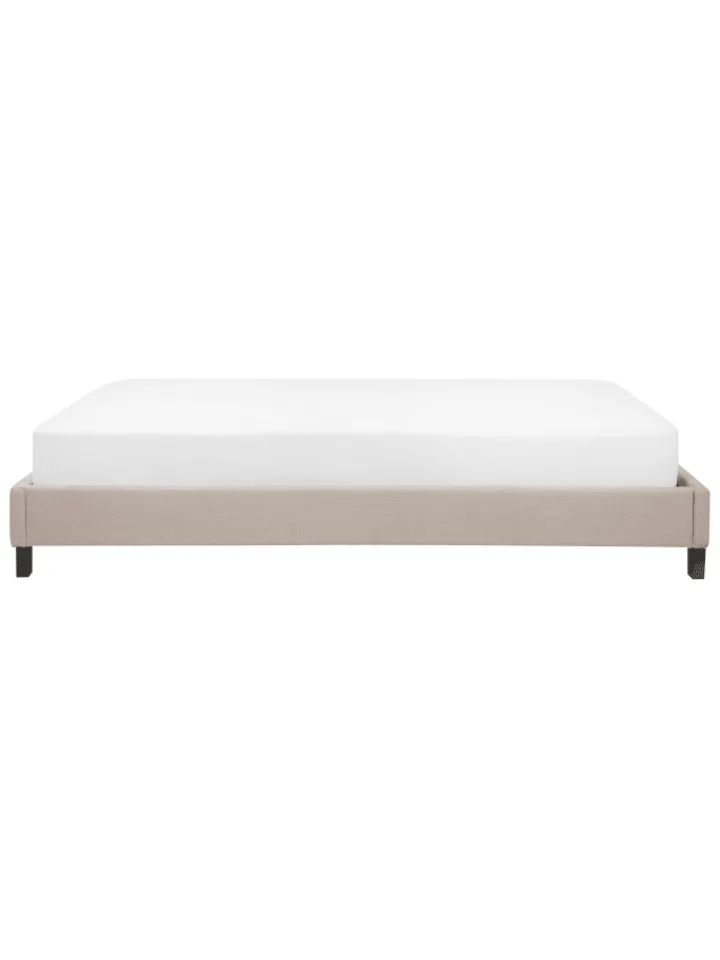Beliani Betten & Matratzen<Doppelbett ROANNE in Beige/Braun - (W) 149 x (H) 29 x (L) 211 cm