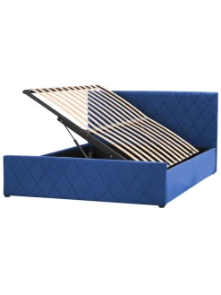 Beliani Betten & Matratzen<Doppelbett ROCHEFORT in Blau - (W) 150 x (H) 99 x (L) 214 cm