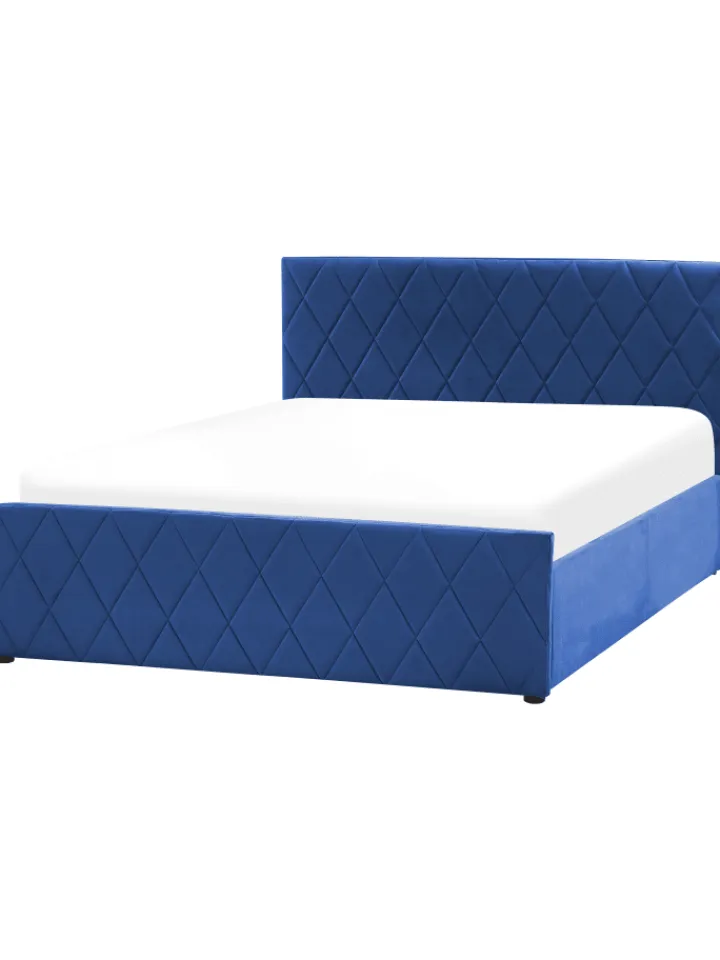 Beliani Betten & Matratzen<Doppelbett ROCHEFORT in Blau - (W) 150 x (H) 99 x (L) 214 cm
