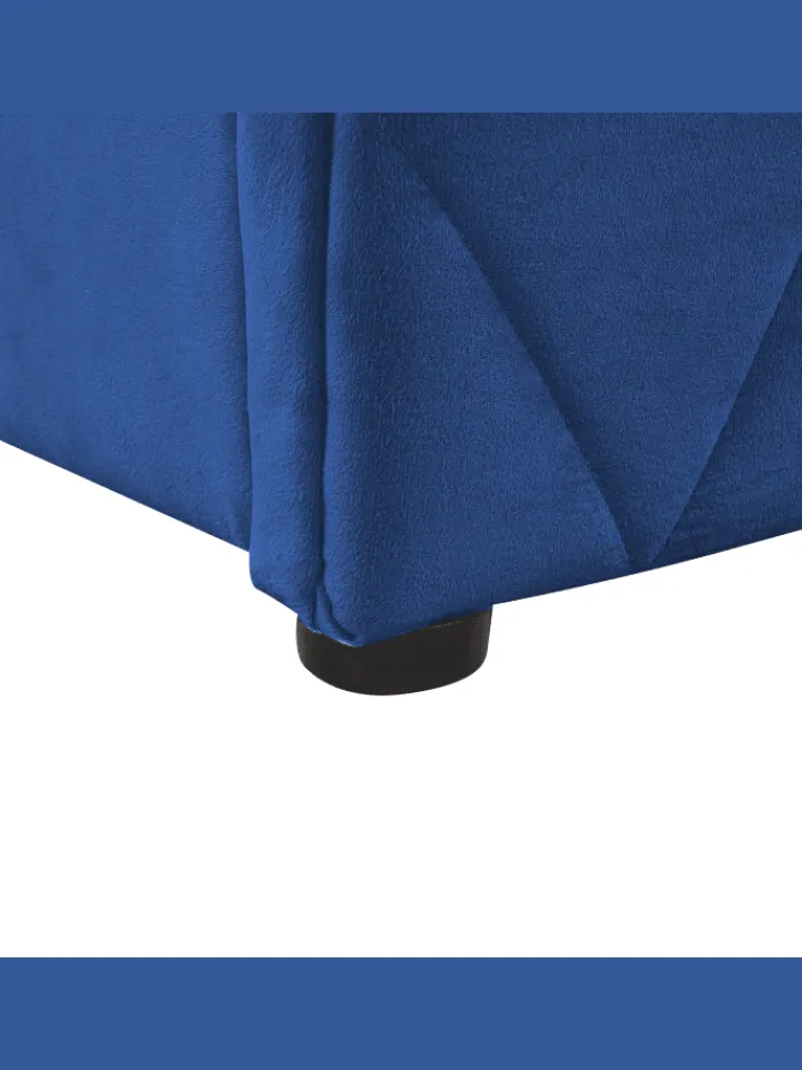 Beliani Betten & Matratzen<Doppelbett ROCHEFORT in Blau - (W) 150 x (H) 99 x (L) 214 cm