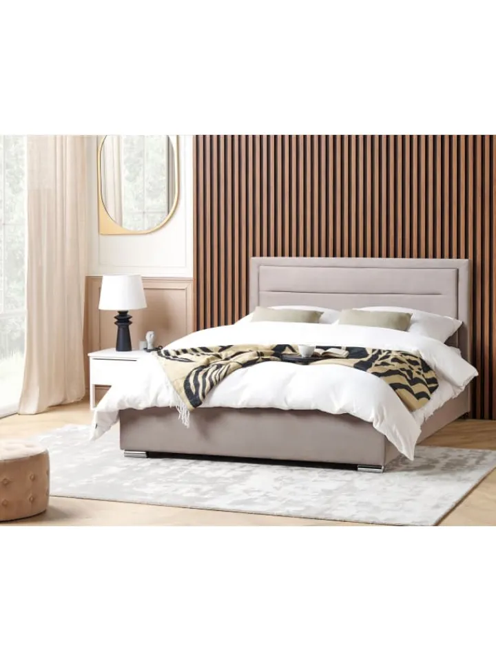 Beliani Betten & Matratzen<Doppelbett ROUEN in Beige - (W) 188 x (H) 111 x (L) 214 cm