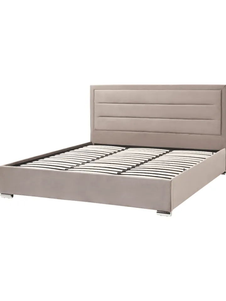 Beliani Betten & Matratzen<Doppelbett ROUEN in Beige - (W) 188 x (H) 111 x (L) 214 cm