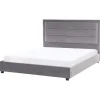 Beliani Betten & Matratzen<Doppelbett ROUEN in Grau/Schwarz - (W) 166 x (H) 112 x (L) 213 cm