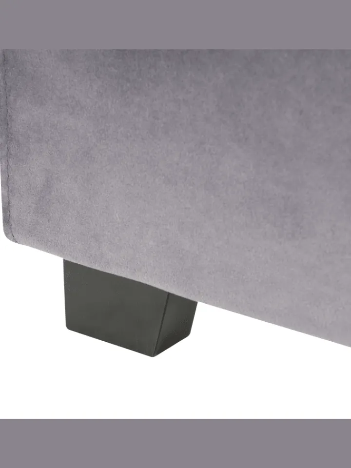 Beliani Betten & Matratzen<Doppelbett ROUEN in Grau/Schwarz - (W) 146 x (H) 112 x (L) 213 cm