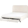 Beliani Betten & Matratzen<Doppelbett SARDENT in Weiß/Schwarz - (W) 188 x (H) 126 x (L) 213 cm