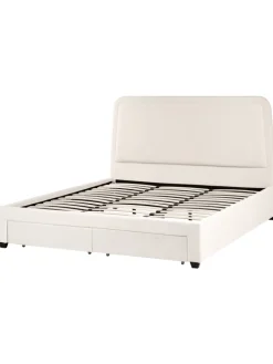 Beliani Betten & Matratzen<Doppelbett SARDENT in Weiß/Schwarz - (W) 188 x (H) 126 x (L) 213 cm