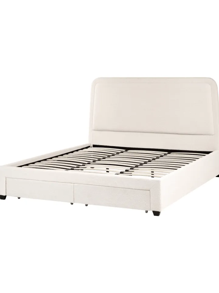 Beliani Betten & Matratzen<Doppelbett SARDENT in Weiß/Schwarz - (W) 188 x (H) 126 x (L) 213 cm