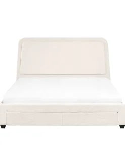 Beliani Betten & Matratzen<Doppelbett SARDENT in Weiß/Schwarz - (W) 188 x (H) 126 x (L) 213 cm