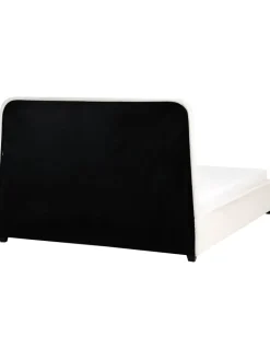 Beliani Betten & Matratzen<Doppelbett SARDENT in Weiß/Schwarz - (W) 188 x (H) 126 x (L) 213 cm