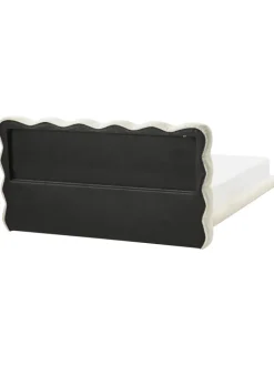 Beliani Betten & Matratzen<Doppelbett SOULISSE in Weiß/Schwarz - (W) 178 x (H) 93 x (L) 222 cm