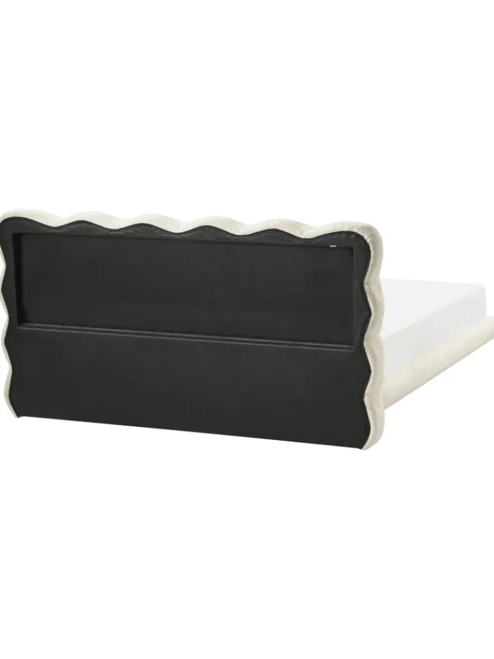 Beliani Betten & Matratzen<Doppelbett SOULISSE in Weiß/Schwarz - (W) 178 x (H) 93 x (L) 222 cm