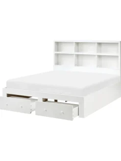 Beliani Betten & Matratzen<Doppelbett TARARE in Weiß - (W) 164 x (H) 125 x (L) 220 cm