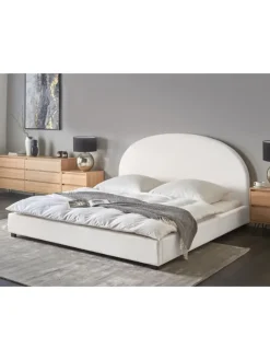 Beliani Betten & Matratzen<Doppelbett VAUCLUSE in Weiß - (W) 194 x (H) 112 x (L) 214 cm